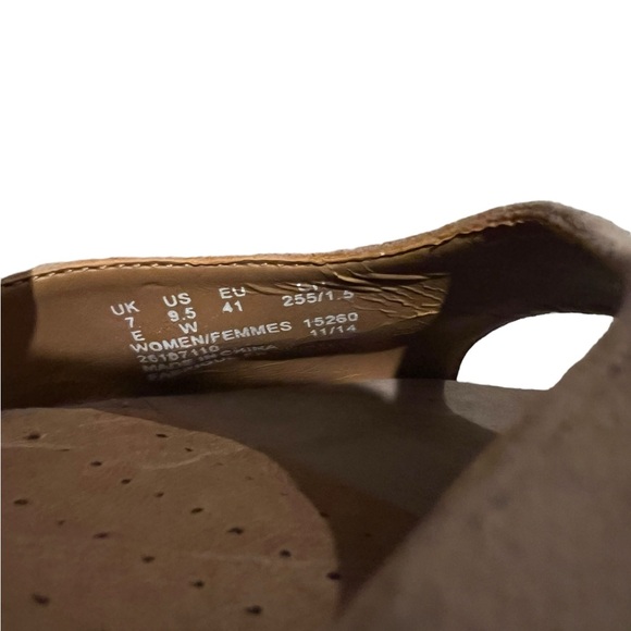 Clarks Palmdale Dasha Nude Suede Wedges 9.5 - Picture 6 of 10